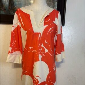 J. Crew Coral and Cream Dress